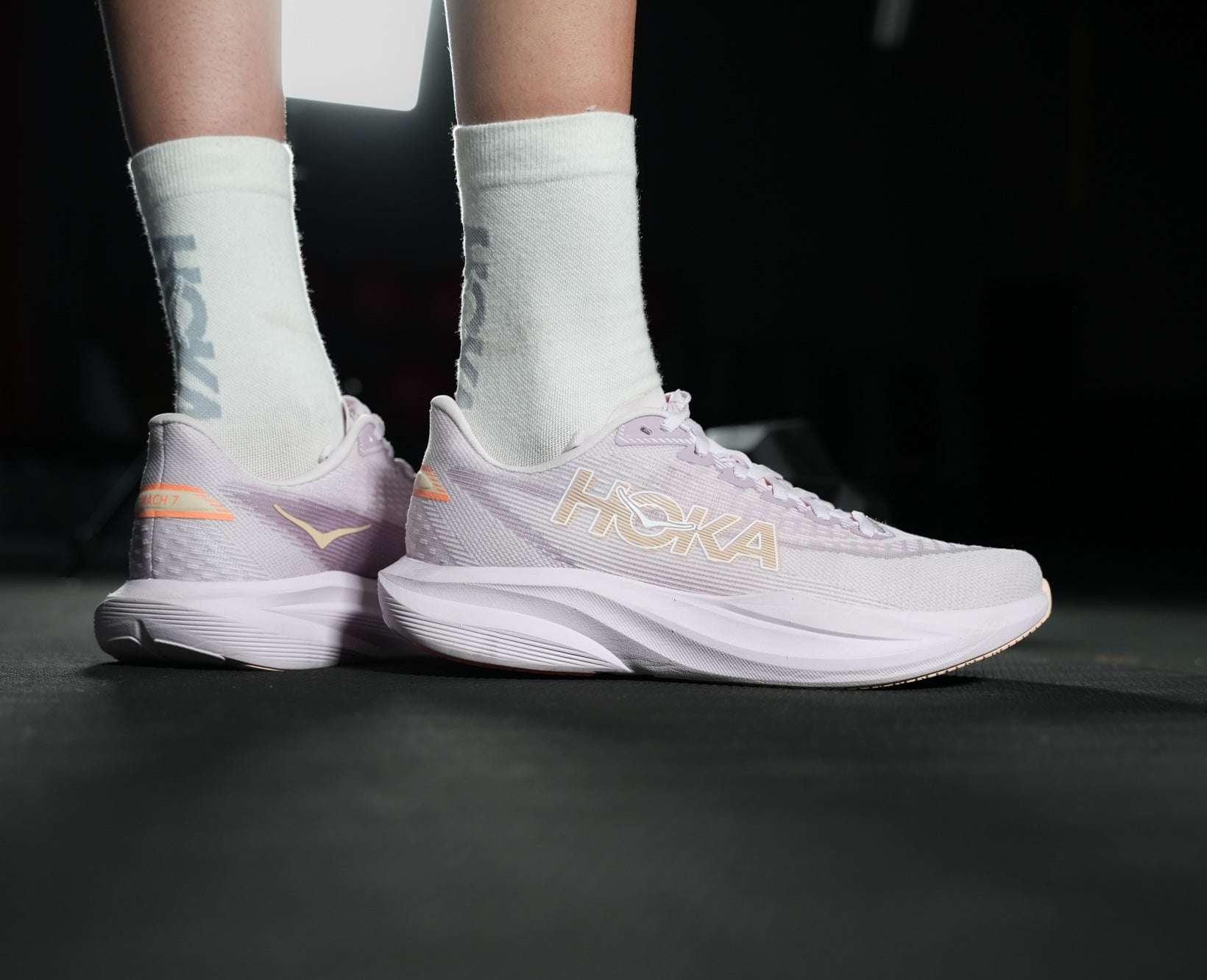 Hoka W MACH 7 Lilac Cream / Tangerine Glow