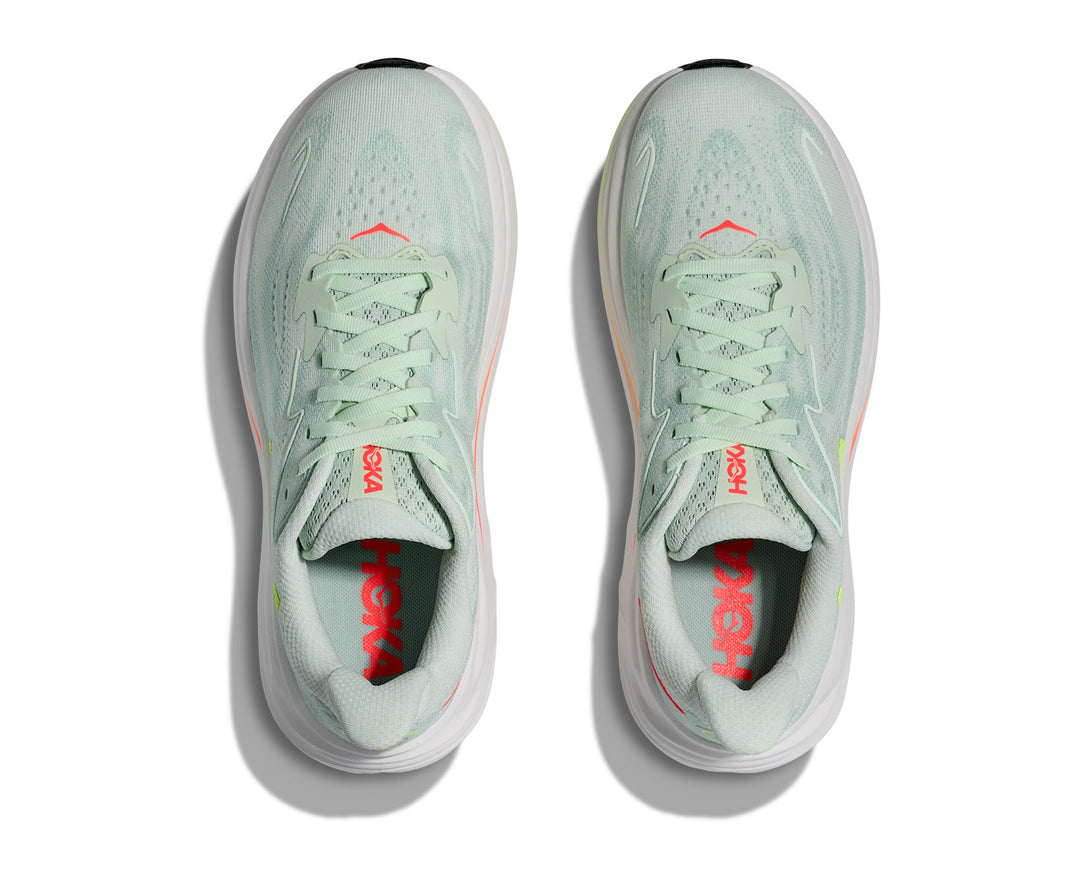 Hoka W CLIFTON 10 WIDE Sea Glass / Neon Flame