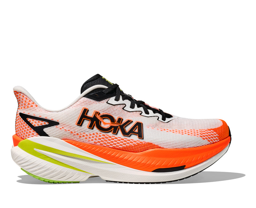 Hoka M MACH X 3 White / Neon Tangerine