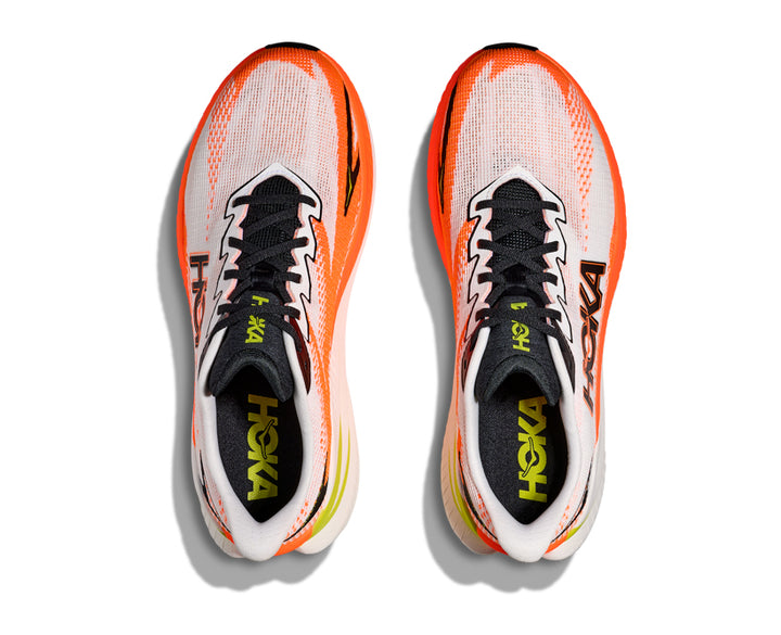 Hoka M MACH X 3 White / Neon Tangerine