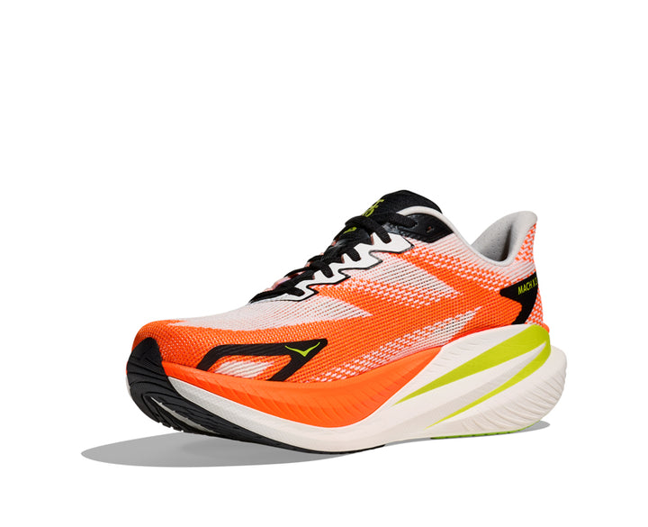 Hoka M MACH X 3 White / Neon Tangerine