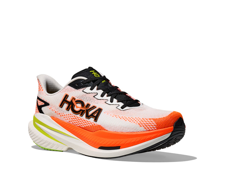 Hoka M MACH X 3 White / Neon Tangerine