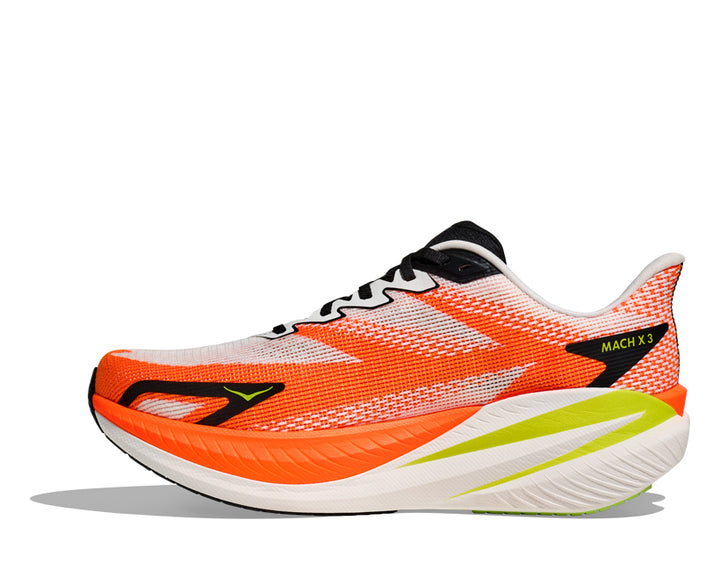 Hoka M MACH X 3 White / Neon Tangerine