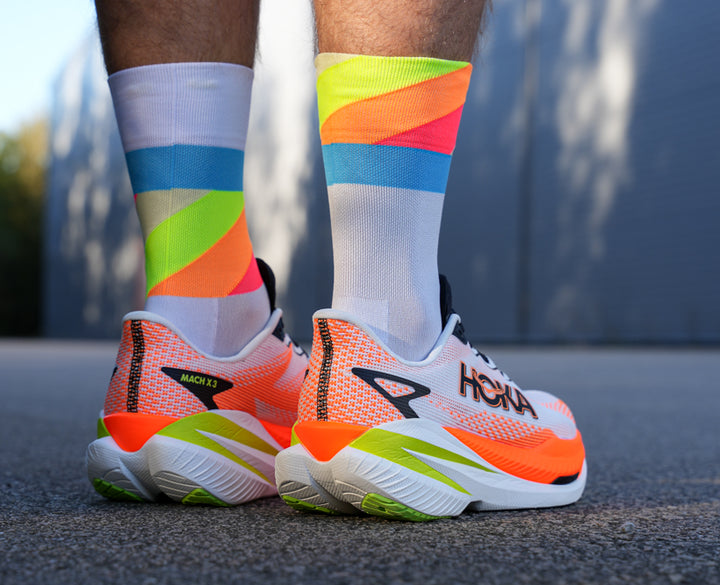 Hoka M MACH X 3 White / Neon Tangerine