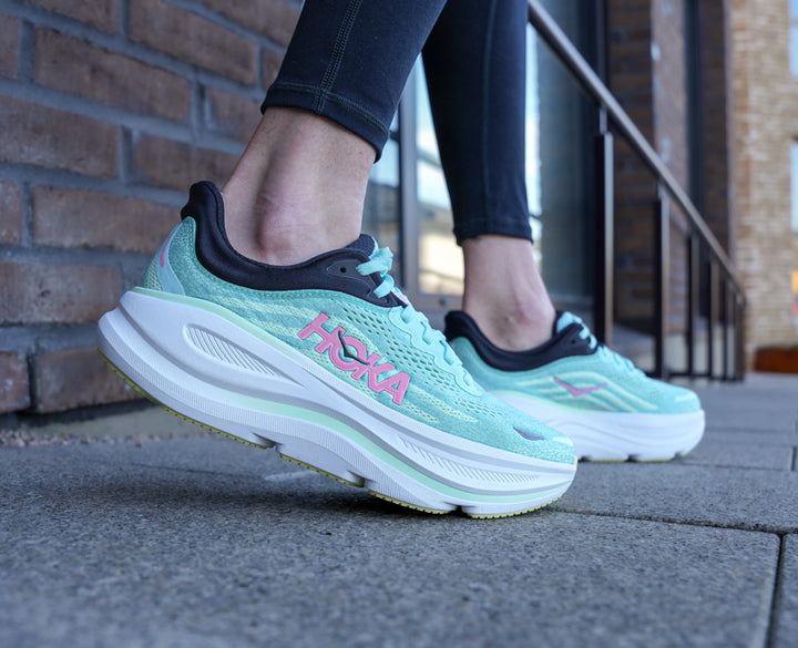 Hoka W BONDI 9 Blå Spark / Mint Fluorit 