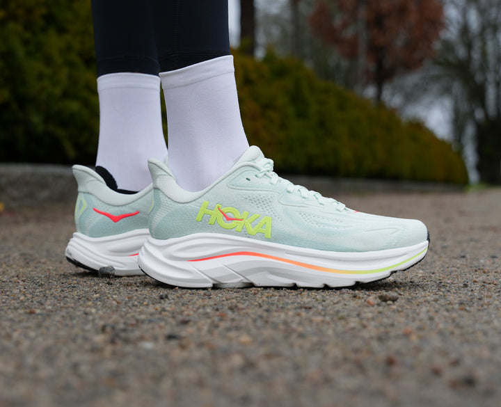 Hoka W CLIFTON 10 Sea Glass / Neon Flame